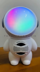 ASRONOT Salon Bluetooth Full Bass LED RGB FLECO F-148 Astronot Putih Hitam / Speaker Bluetooth Portable LED RGB Reachargable Spaceman Flash RGB 5Watt 1200mAh | TOKO SINAR AUDIO