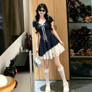 SENWA | Đầm Maxi Giả Hai Mảnh Floral Màu Xanh Dài
