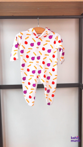 Kahit Munti Mitten Cuff Sleeper with Hood – Bahay Kubo (Girl) | Newborn Sleeper Jumpsuit