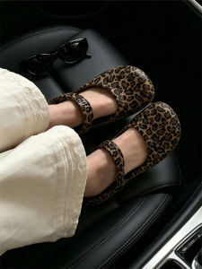 XIXITIAO | Retro Leopard Print Arch Support Mary Jane Peep Toe Sandals
