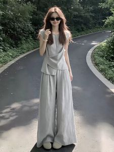 Bộ Quần Áo Dáng Rộng và Áo Nịt Eo Không Đều Plus Size