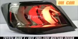 Toyota Mark X / Reiz 2005 - 2009 Mustang Design Dynamic Tail Lamp With Signal Running ( Smoke )