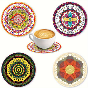 4-piece set - Wooden Table Mat Non-Slip and Heat Resistant Table Protection Dining Table Decor Restaurant Gift