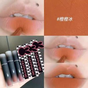Cappuvini Matte Lip Glaze Dark Series Lipstick Warna Gelap Cappuvini Lipstick Matte Velvet Lip Gloss Waterproof Tahan Lama