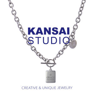 Kansai Hip Hop round Square Letter Titanium Steel Choker Hiphop Tide Stylish Fashion Wind Cool Disco Jumping Chain