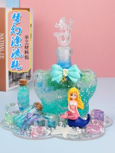 Dreamy DIY Glowing Crystal Mermaid Microscopic Landscape Bottle Light Baby Water Creative Handmade Wishing Lamp Toy for All Ages