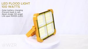 Portable solar light outdoor 100w 200w Waterproof emergency rechargeable led light For camping light