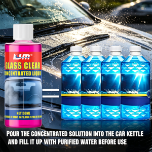 KJM Concentrated Car Glass Cleaner Windshield Washer Fluid Additive Streak-Free Formula for Clear Driving Vision
