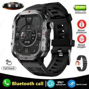 2025 Military Smart Watch Men IP68 5ATM Outdoor Sports Fitness Tracker Health Monitoring 2.01 Inch BT Call Smartwatch New Gifts