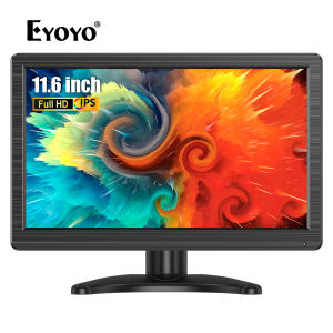 Eyoyo 12 Inch Small HDMI Monitor Eyoyo Mini Monitor Portable IPS Display External Monitor for Laptop Security Camera Raspberry pi 1366x768 HD Monitor Built-in Speaker