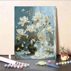 Acrylic Paint By Numbers Flower window Painting By Numbers on Canvas Coloring By Number for Adults Paint Digital Art