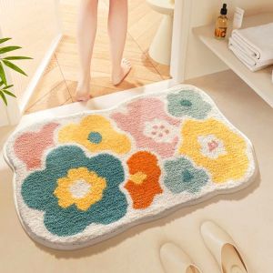 Nhanh chóng làm khô Thảm phòng tắm máy có thể giặt sàn phòng tắm Mat thiết kế dễ thương chống trượt phim hoạt hình sàn Mat Fluffy sang trọng Thảm dày mềm thấm nước Thảm phòng tắm