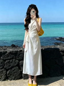 LIRUSHAN | White Sleeveless Summer Dress
