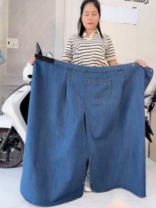 [Xả Kho] Váy jean chống nắng chất vải dày dặn xịn xò  xẻ tà ngồi trước và sau xe đều đẹp - Kim Yến Mẹ và Bé