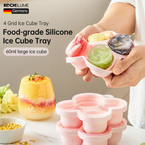 Kochblume Silicone khay đá Với Nắp 4 Lưới Lớn khuôn làm đá viên Lớn đá tròn Nhà Sản Xuất Cho Tủ Đông Whisky Cocktail đồ đông lạnh
