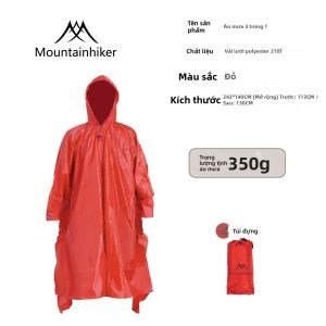 Mountainhiker | Áo Mưa Siêu Nhẹ 3 Trong 1 Dành Cho Người Leo Núi Áo Mưa Có Mũ Trùm Đầu Có Thể Gập Lại Để Phiêu Lưu Ngoài Trời Và Đi Lại - Nam & Nữ