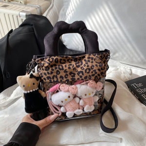 Retro Commuter Leopard Print Womens Bag 2025 New Style Shoulder Underarm Small Capacity Large Capacity Casual Crossbody Bucket Bag