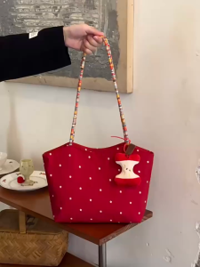 MOUSSON  กระเป๋าถือสไตล์ดอกไม้สำหรับผู้หญิง ขนาดใหญ่ พกพาสะดวก สไตล์สบายๆ