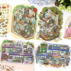 Infeelme DIY 3D Sticker My Little House Series Creative Miniature Scene Stickers Fun Handmade Decorative Paper Products