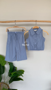 LEWIS EMMA - Sky Set (2-14 Tahun) Setelan Pakaian Anak Perempuan / Baju Tanpa Lengan Dan Celana Panjang