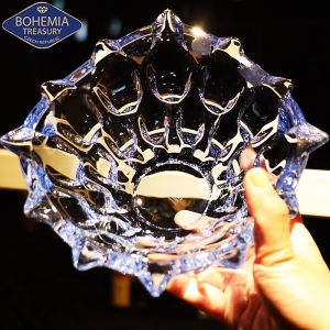 Czech Republic Import Bohemia Color Crystal Glass Tea Table Decoration Small Size Fruit Plate Fruit Basin Fruit Plate