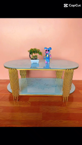 BÀN SOFA OVAN 2 TẦNG KT100*50*45(CM) MẪU DÁNG CHÂN TRÚC SANG TRỌNG ĐẸP MẮT