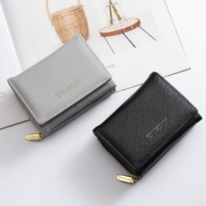 2024 New Fashion Tri-Fold Short Wallet for Women Student Coin Purse Ladies Money Clip Korean Style Soft PU Leather Wallet