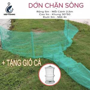 ( Tặng Giỏ Đựng Cá ) Dớn Chặn Sông Suối Ao Hồ. Lưới Chặn Sông Cống Bắt Cá Tôm Tép. Đăng Chặn Sông Cống Mương Nước Cửa Ruộng Đi Câu Câu Cá Fish Fishing