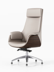 Swivel High Back Wooden Look Boss Chair