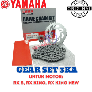 GEAR SET+RANTAI KODE 3KA YAMAHA ORIGINAL KUALITAS ASLI UNTUK MOTOR RX KING RX S RX KING NEW ORIGINAL