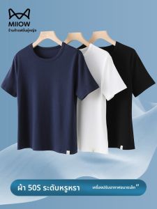 MiiOW | เสื้อยืดแขนสั้นผู้หญิง MiiOW Cat ฤดูร้อนปี 2025 ทรงหลวม ผ้าฝ้ายแท้ ทรงเข้ารูป สไตล์อเมริกัน เสื้อยืดคอกลม