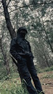 KQA Jaket Gorpcore Parasut Pria Waterproof Indigo / Jaket Gunung / Jaket Waterproof