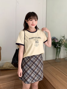 Sweet Style plus Size Womens T-Shirt Short Sleeve Printed Color Block Top Breathable Cotton Blend Spring Summer Fashionable