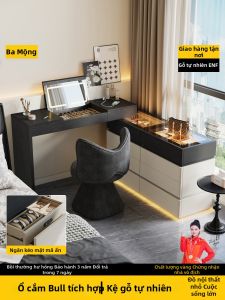 SAMEDREAM | Minimalist Expandable Corner Vanity and Storage Drawer with Flip-up Mirror