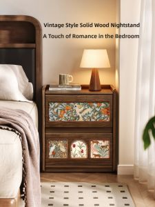 MR ART | Retro Style Wooden Bedside Table