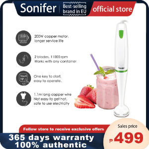 Sonifer Hand Blender Powerful 200W Immersion type 304 Stainless Steel rod blender 2-blade Stainless steel blade Fruit Juicer
