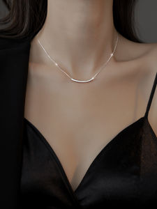 Z Miss 925 Sterling Silver Smiling Bent Pipe Necklace 2025 New Hot Trend Elegantly Lightweight Unique Design Clavicle Chain for Women