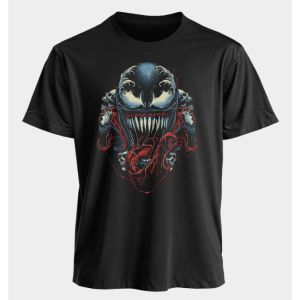 Marvel Mens and Womens T-shirts Venom Summer American Spring and Autumn New Oversized Trendy Niche and Classic Short-sleeved