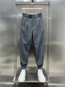 Quần Ống Rộng Bằng Lụa Băng Mùa Hè Cho Nam Quần Ống Đứng Mỏng Rộng Rãi Quần Ống Rộng Xếp Ly Quần Tây Nam Tính