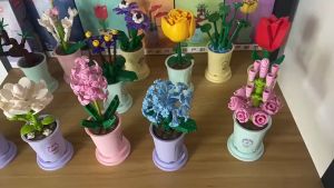 Mumystation Mainan Balok DIY Bangunan Buket Bunga/Building Blocks Flowers Nano Block Building Blocks/ 3D Puzzle Dirakit Blok Susun Pot Bunga