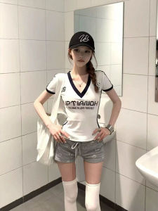 Slimming V-Neck Short Sleeve Sports T-Shirt