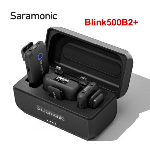 Saramonic Blink500B2 + ไมโครโฟนไร้สายลาวาเลียร์4-In-1 Micro ระบบไมโครโฟนไร้สายดิจิตอล2-Person กล้องไกลสำหรับคอมพิวเตอร์กล้อง IPhone15 iPhone Android สำหรับการสัมภาษณ์สตรีมสด Vlog