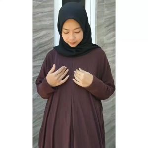 Abaya Knit Rib Batwing Turki Busui | Gamis Casual Butik Simply | Dress Zeeva Knit Rib Premium halus dan nyaman