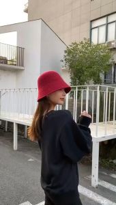 Cherry.Shop หมวกบักเก็ต สำหรับผู้หญิง แฟชั่นสไตล์เกาหลี หมวกคลุมผม ความผนึกง่าย 200 บัตร