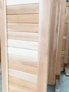 บ้านดี ประตูไม้สะเดา KW-008 (บานเกล็ด)ใช้ได้ทั้งภายใน และ ภายนอก ขนาด80x200cm. เป็นงานไม้จริง ประตูห้อง ประตูบ้าน ราคาถูก!! สินค้าพร้อมส่ง!!