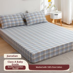 Color Woven Cotton Washed Bed Skirt 0.9m 180x200x220cm