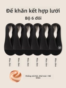 JINGCHI | Vớ Ngắn MESH Lụa Băng Dạng Rộng Miệng Chống Trượt Không Thấy