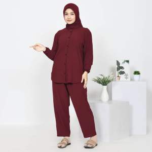 One Set Wanita Bahan Cringkle Ukuran All Size