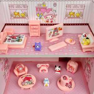 Girls Mini Dollhouse Simulation Furniture DIY Ornaments Childrens Role-playing Toys Meileti Kurokos Little Girl House