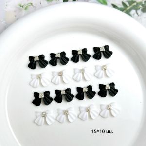 30PCS 3D สีทึบคลาสสิกโบว์เรซิ่นเล็บ Charms หวานขนาดเล็กหอมสไตล์โบว์ตกแต่งเล็บ DIY Hairpin เล็บอะไหล่